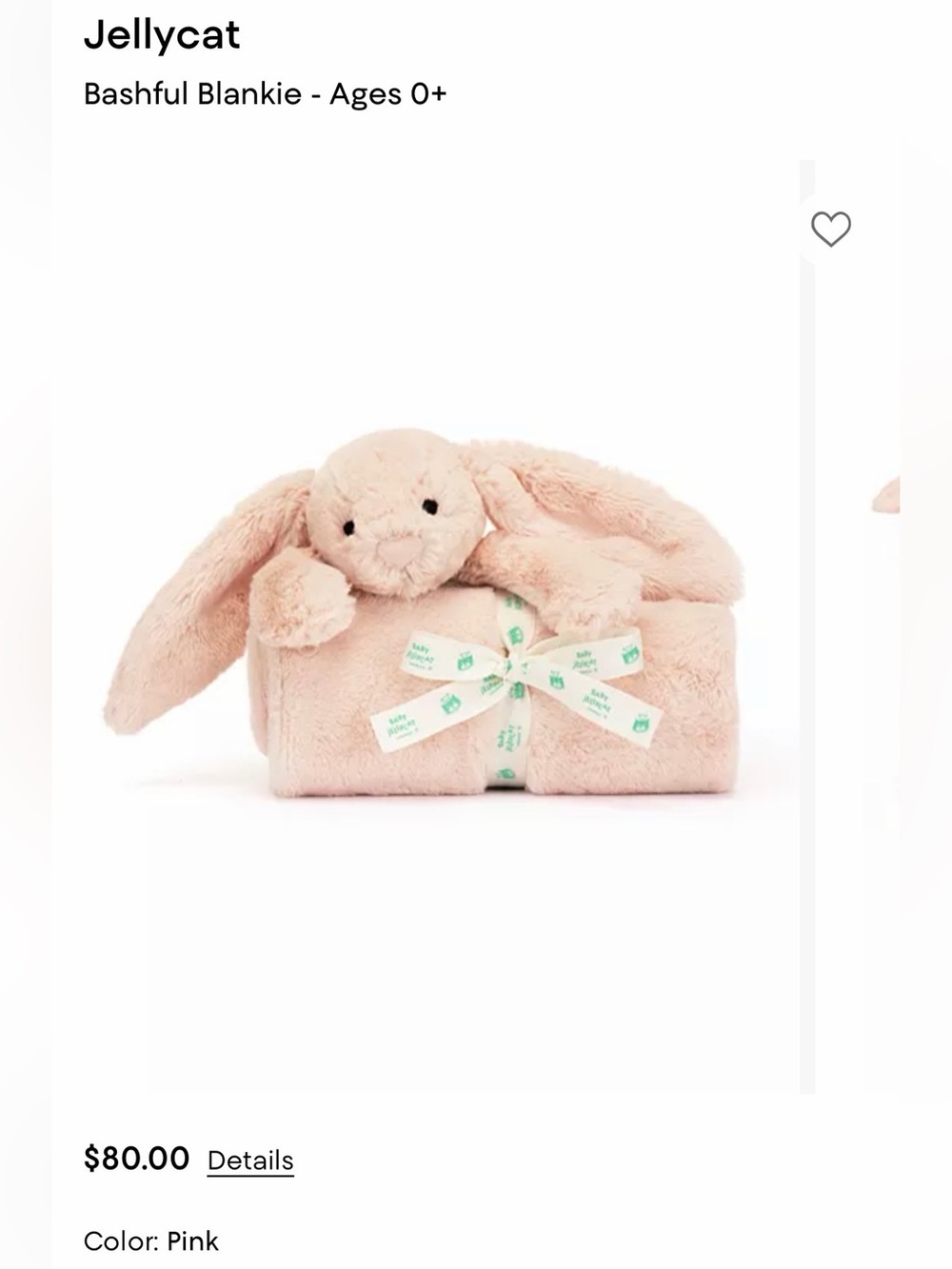 NWT . . .  Jellycat Bashful Blankie Plush Bunny  |  Pink
